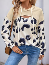 Perfee Drawstring Faux Layered Long Sleeve Hoodie Cream OutfitFlow